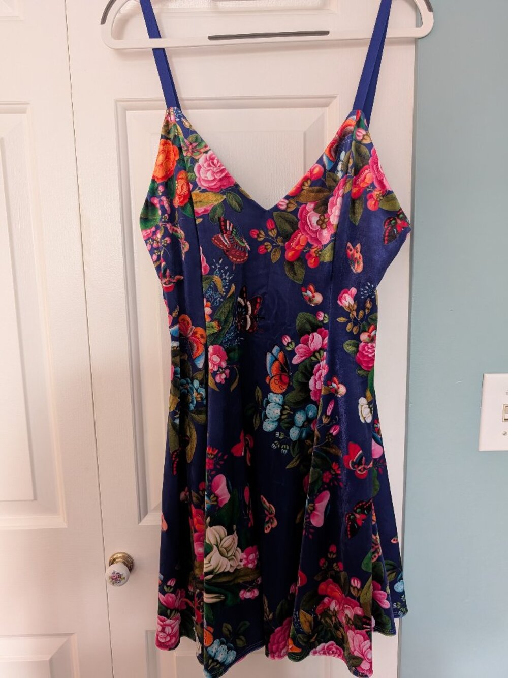 Black Milk floral velvet strappy dress